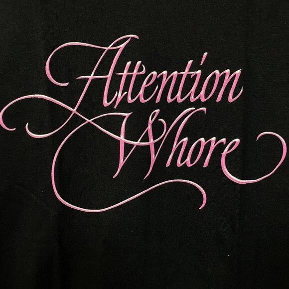 Tove Lo Attention Pink Lettering Black T-Shirt Large - Picture 2 of 4